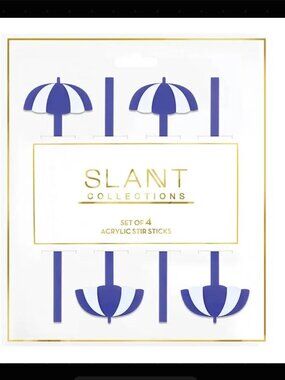 Slant Collections - Acrylic Stir Sticks - Beach Umbrella - Set of 4